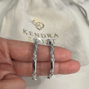 Kendra Scott Silver Hoop Earrings with Stud Accents